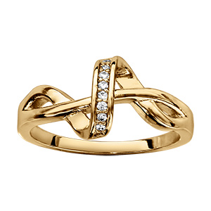 Bague vermeil forme spirale avec oxydes blancs