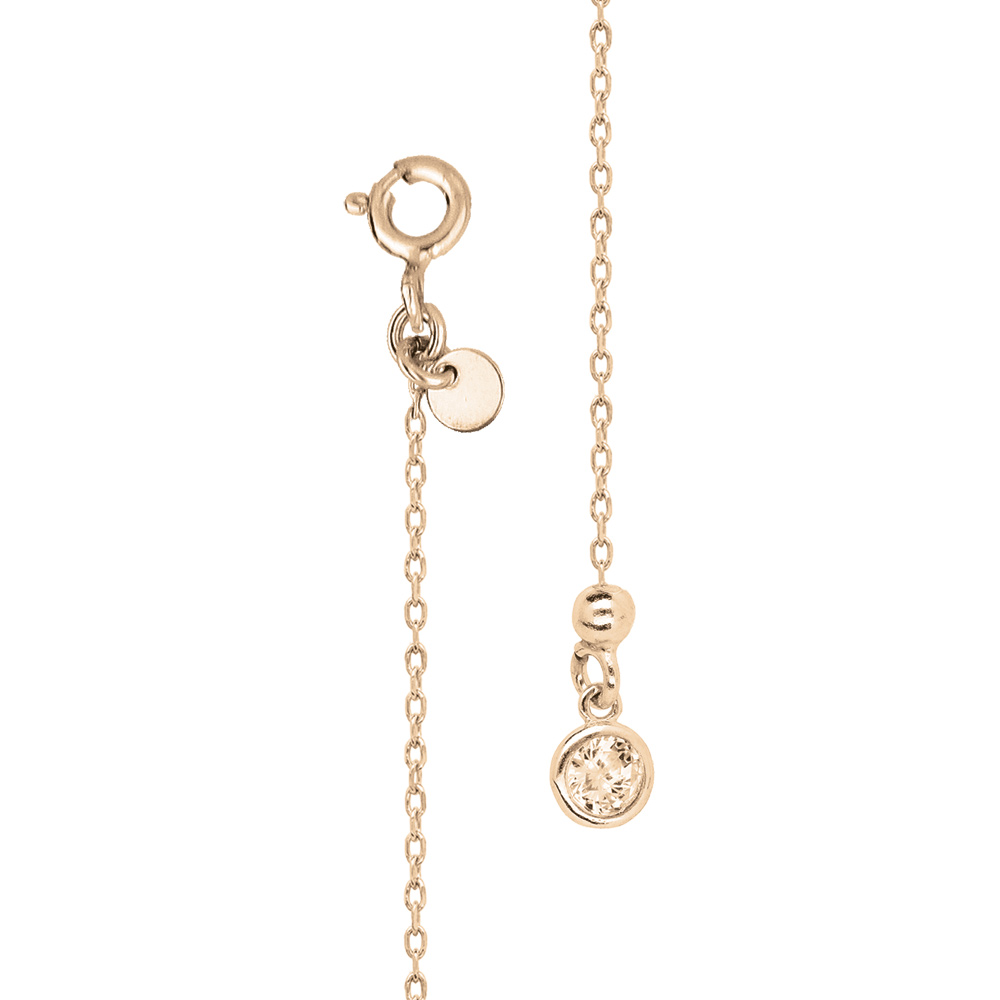 Bijou cha�ne de dos en argent et dorure jaune avec oxyde blanc serti clos 20cm - Vue 1