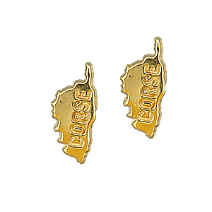 Boucles d'oreille carte de la corse plaqué or Boucles d'oreille carte de la corse plaqué or