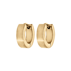 Boucles d\'oreille créole ruban en acier doré - Vue 1