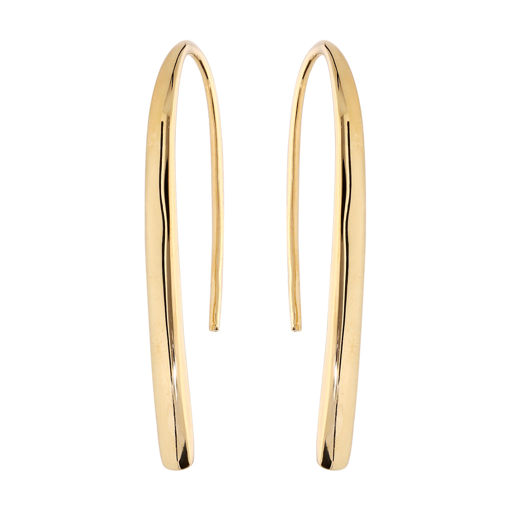 Boucles d\'oreille crochet en vermeil massif - Vue 1