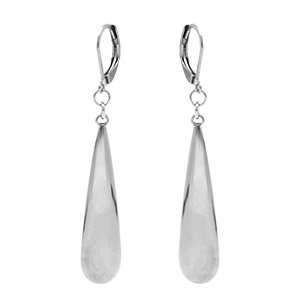Boucles d'oreille dormeuse pendante en acier forme goutte allong�e  - 35mm