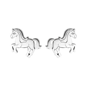 Boucles d\'oreille en acier licorne et fermoir poussette - Vue 1