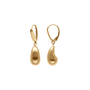 Boucles d\'oreille en argent doré petite goutte incurvée 13mm, fermoir dormeuse - Vue 1