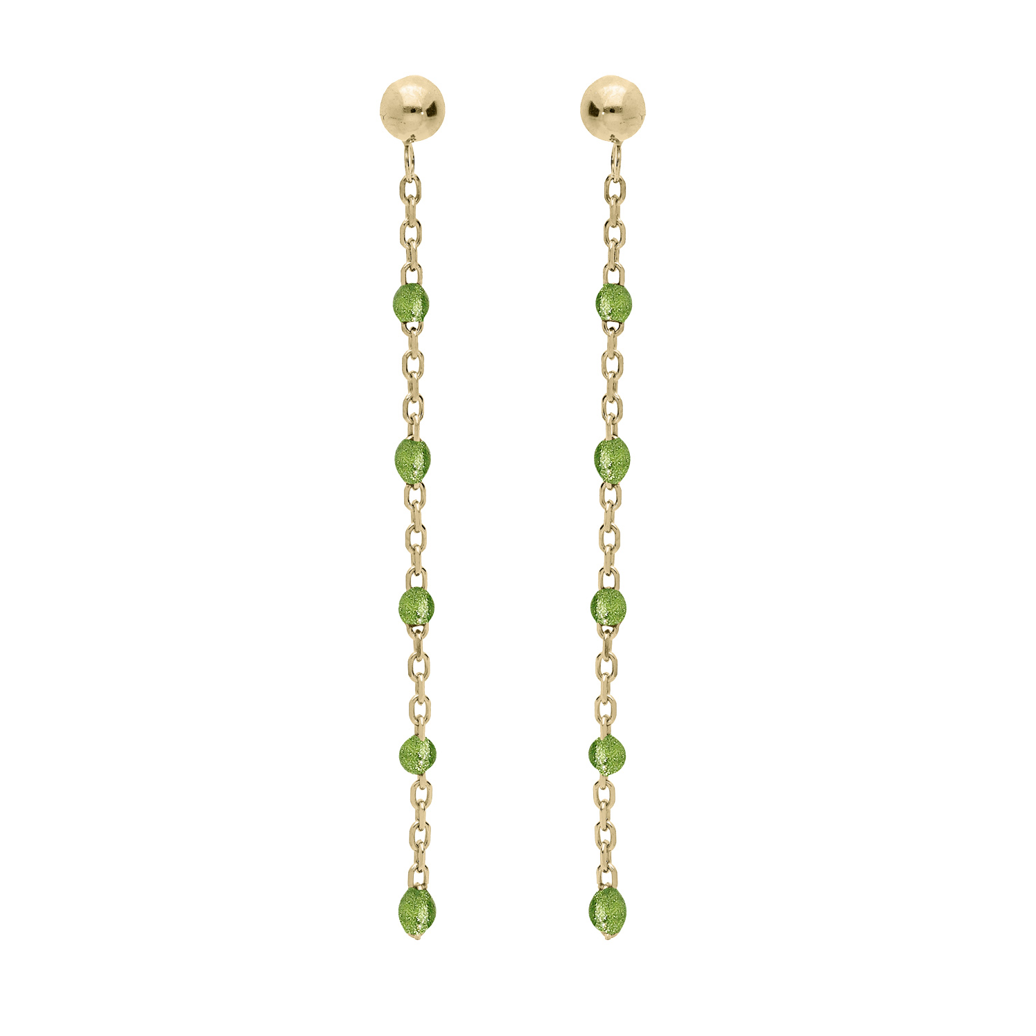 Boucles D'oreilles Perles Olive Et Rouge - Fait Main, Fermoir Doré