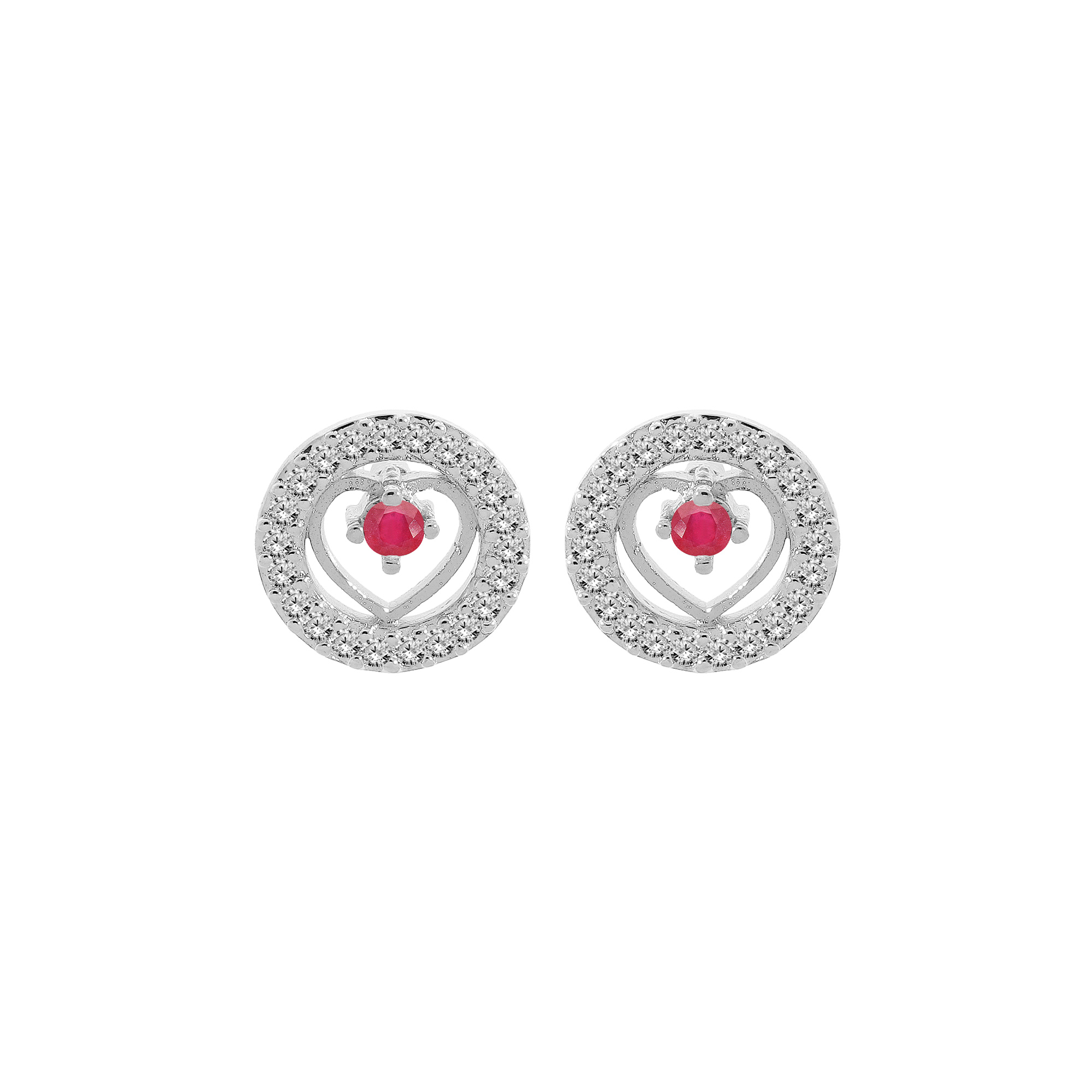 Boucles D'oreilles Argent 925 Rhodié | Coeur Cristal Autrichien Bermuda Blue