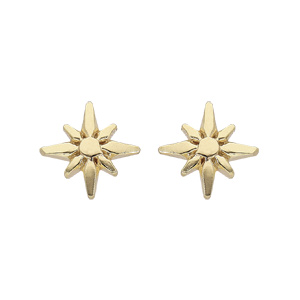 Boucles d\'oreille en argent rhodi et dorure jaune toile Edelweis et fermoir poussette - Vue 1