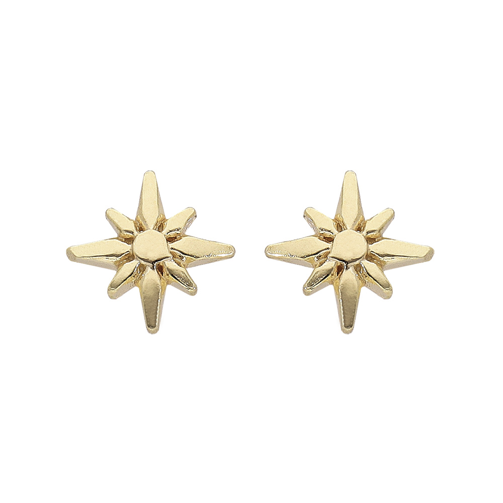 Boucles d\'oreille en argent rhodi� et dorure jaune �toile Edelweis et fermoir poussette Edelweiss - Vue 1