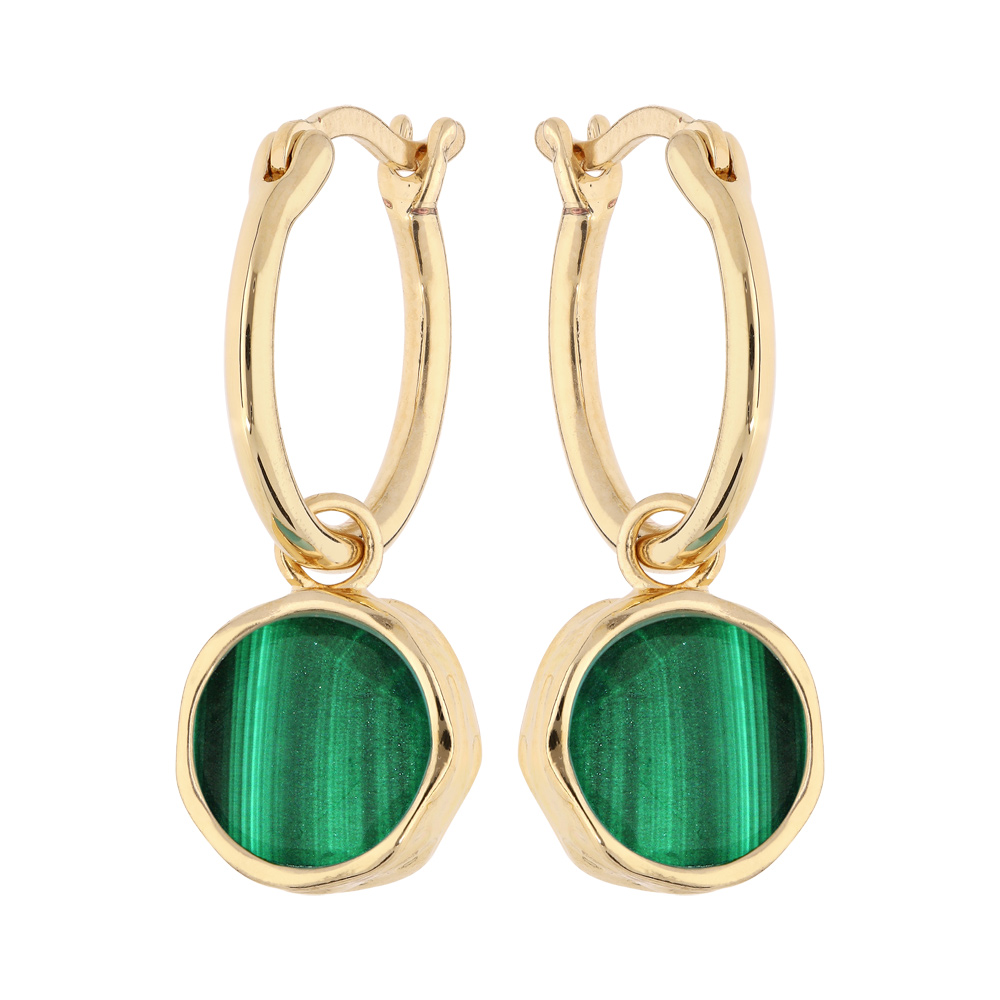 Boucles D'oreilles Pendantes En Plaqué Or Avec Pierre Transparente - Dormeuses, Occasion