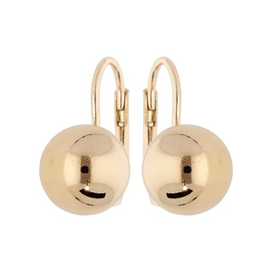 Boucles d\'oreille en plaqu or boule lisse 10mm et fermoir dormeuse - Vue 1