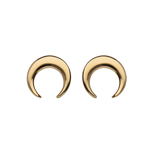 Boucles d\'oreille en plaqu or croissant de lune et fermoir poussette - Vue 1