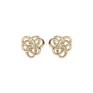 Boucles d\'oreille en plaqu or motif entrelac et fermoir poussette - Vue 1