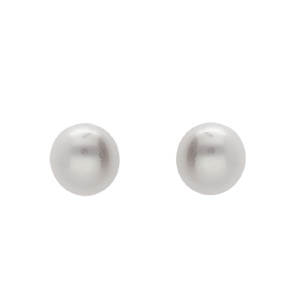 Boucles d\'oreille en plaqu or Perle de culture d\'eau douce 4mm et fermoir poussette - Vue 1