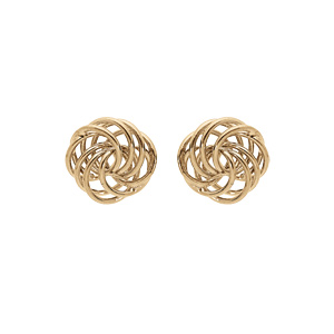 Boucles d\'oreille en plaqu or rosace et fermoir poussette - Vue 1