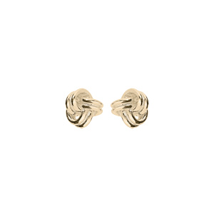 Boucles d\'oreille en plaqu or torsade sertis et fermoir poussette - Vue 1