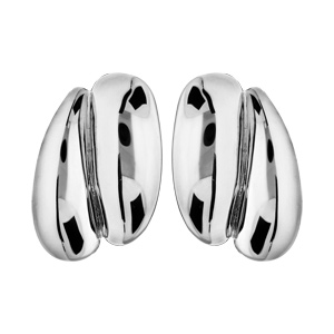 Boucles d\'oreille en plaqué palladium clip double ruban - Vue 1