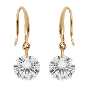 Boucles d'oreille en vermeil crochet d'oxyde blanc facet�