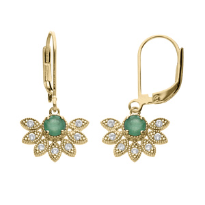 Boucles D'oreilles émeraudes, Rubis, Topazes - Plaque Or Et Argent 925 - Neuves Avec étiquettes