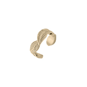 Boucles d\'oreille manchette en plaqu or anneau tresse 10mm ( l\'unit) - Vue 1