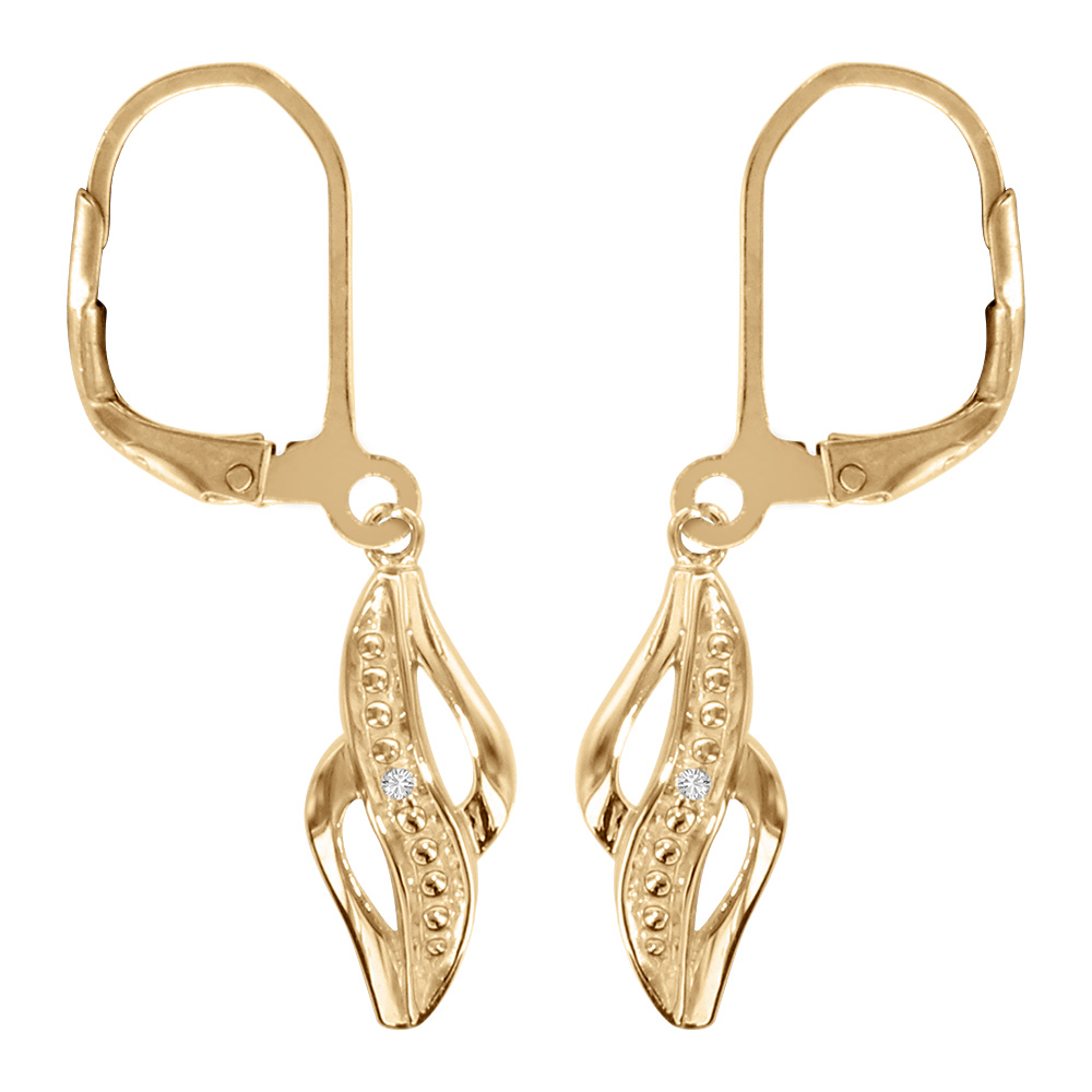 Boucles d\'oreille pendante  en vermeil forme 8 invers� avec un oxyde - Vue 1