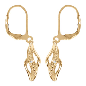 Boucles d\'oreille pendante en vermeil forme 8 inversé avec un oxyde - Vue 1