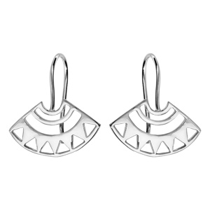 Boucles d\'oreille pendantes en argent rhodi avec motif ajour et fermoir poussette - Vue 1