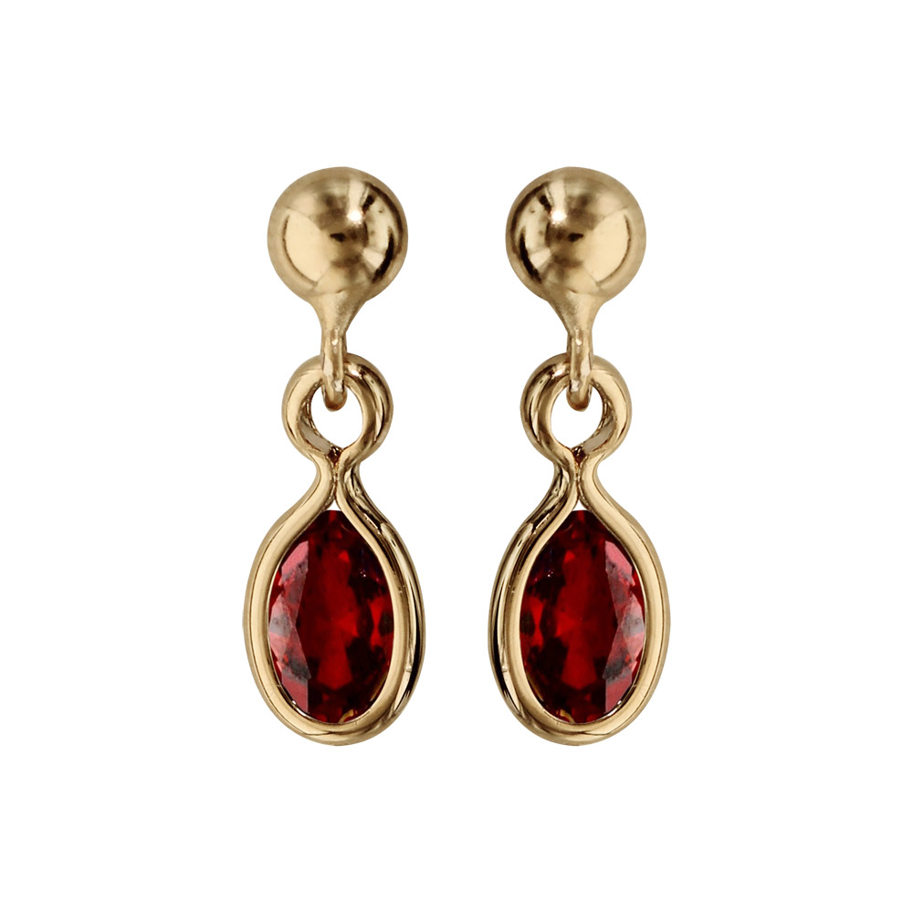 Boucles d'oreille en plaqué or 2 ronds 1 avec oxydes blancs sertis et 1
