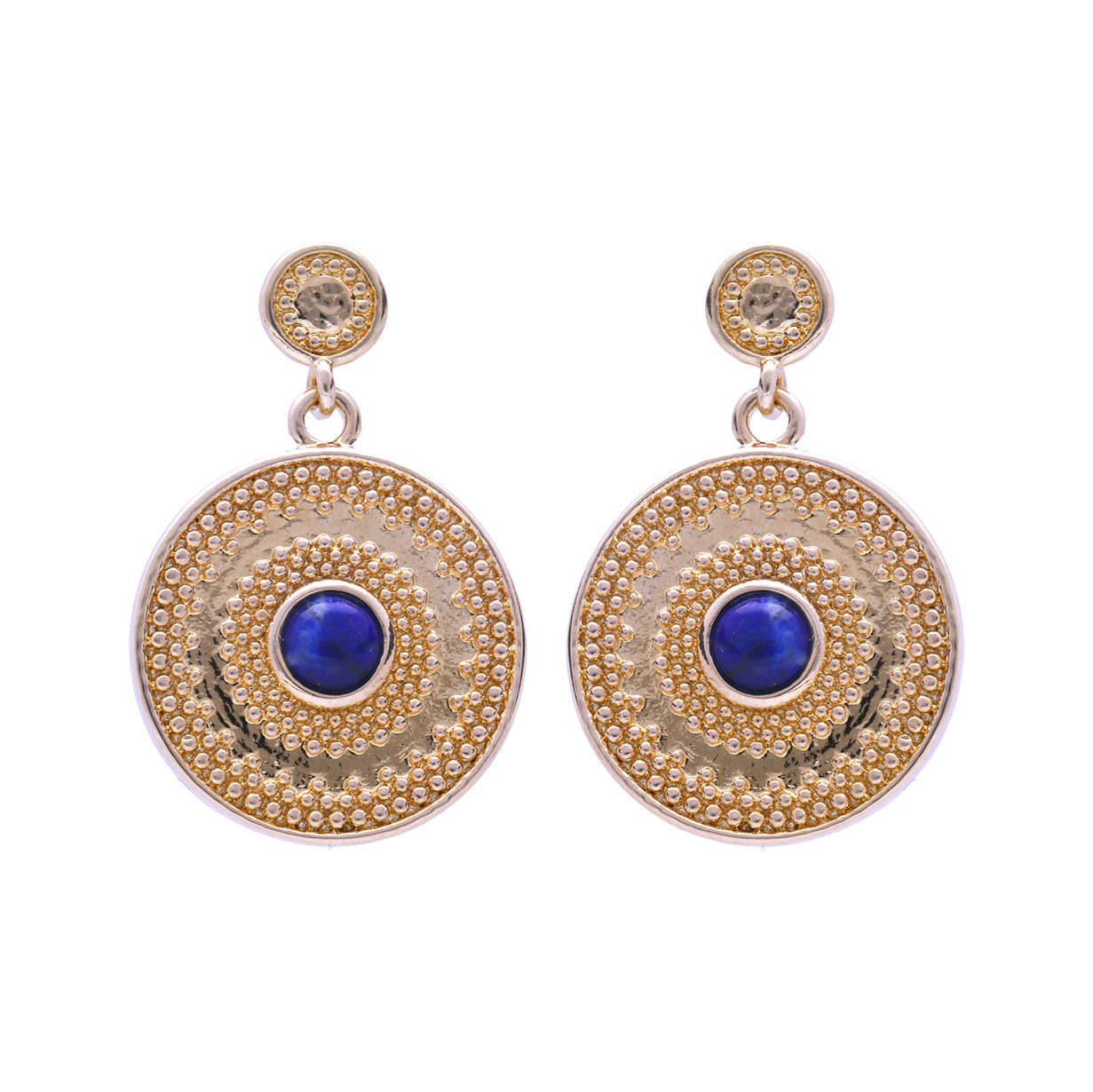 Boucles D'oreilles Pendantes à Levier - 2 Carats De Diamants Simulés Plaqué Or 925 - Fait Main En Inde