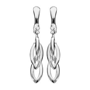 Boucles d\'oreille pendantes en plaqué palladium clip gouttes - Vue 1