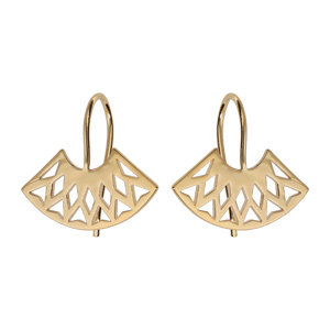 BOUCLES D/'OREILLES PENDANTES PLAQUE OR 750//000 MOTIF TRIANGLES