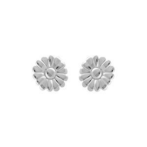 Boucles d\'oreille tige acier fleur de 16mm - Vue 1