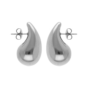 Boucles d\'oreille tige acier grande goutte (dim 33mm x 18 mm) - Vue 1