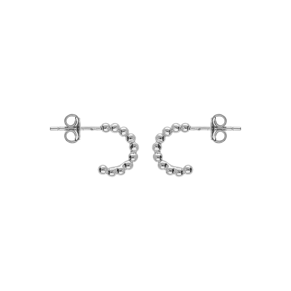 Boucles d\'oreille tige croles argent rhodi boules - Vue 1