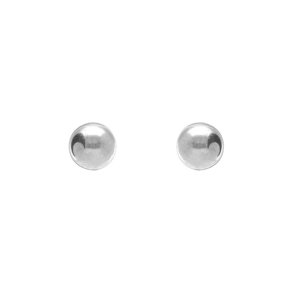 Boucles d\'oreille tige en acier boule 4mm - Vue 1