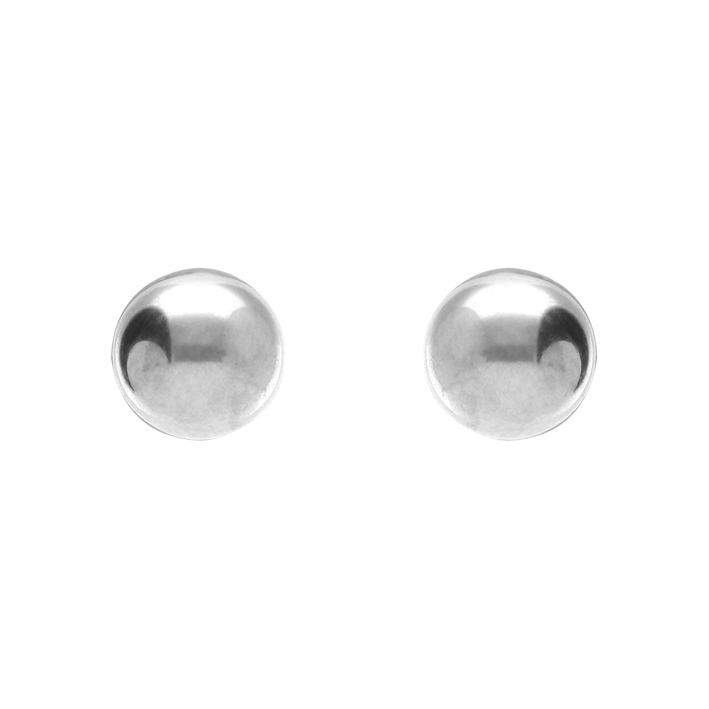 Boucles d\'oreille tige en acier boule 6mm - Vue 1