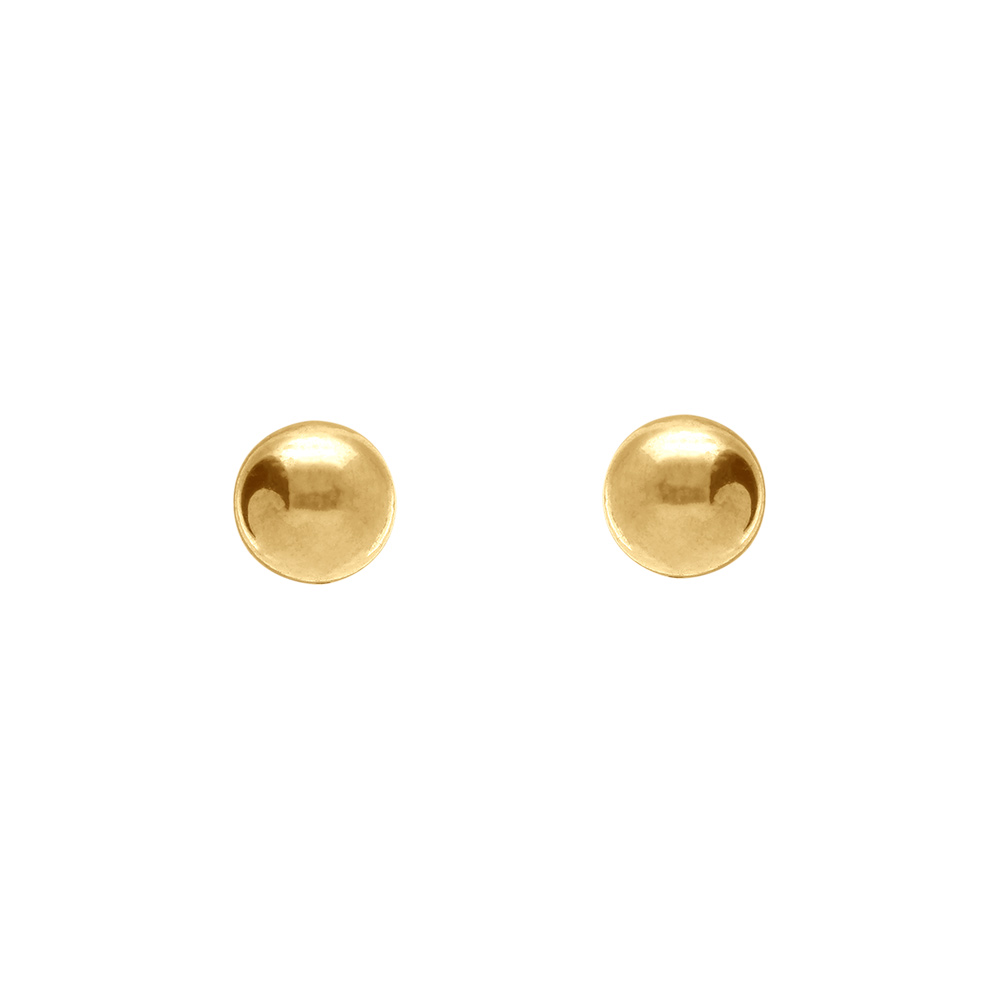 Boucles d\'oreille tige en acier dor� boule 4mm - Vue 1