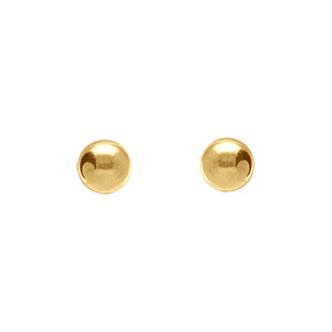 Boucles d'oreille tige en acier dor� boule 4mm