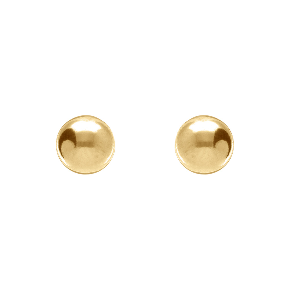 Boucles d\'oreille tige en acier dor� boule 5mm - Vue 1