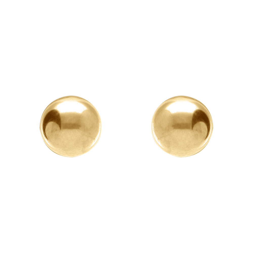 Boucles d\'oreille tige en acier dor� boule 6mm - Vue 1