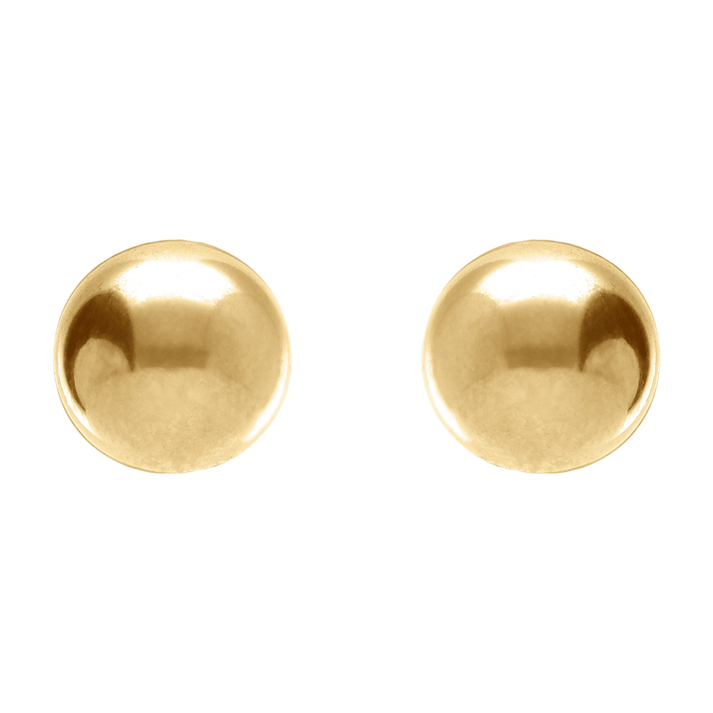Boucles d\'oreille tige en acier dor� boule 8mm - Vue 1