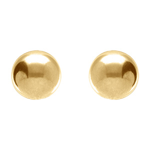 Boucles d'oreille tige en acier dor� boule 8mm