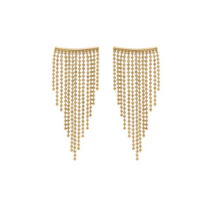 Boucles d\'oreille tige en acier doré drapé - Vue 1