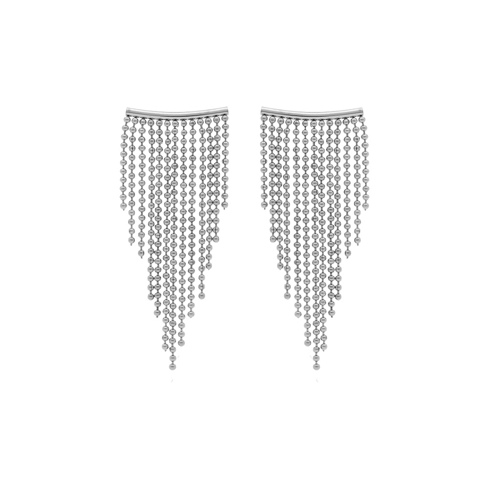 Boucles d\'oreille tige en acier drap� - Vue 1