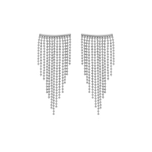 Boucles d\'oreille tige en acier drapé - Vue 1