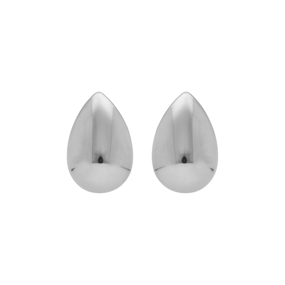 Boucles d\'oreille tige en acier goutte hauteur  (28 x 20mm) - Vue 1