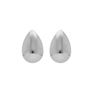 Boucles d\'oreille tige en acier goutte hauteur (28 x 20mm) - Vue 1