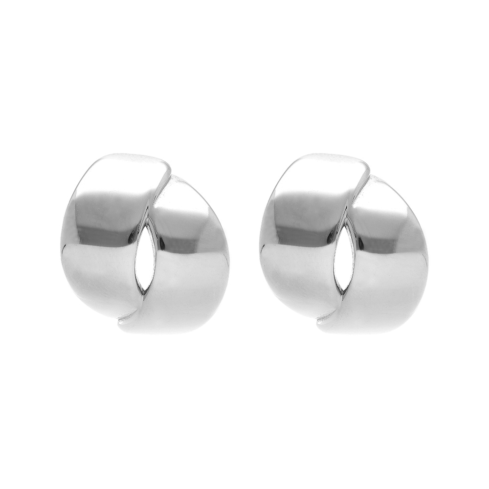 Boucles d\'oreille tige en acier ruban crois� - Vue 1