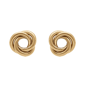 Boucles d\'oreille tige en argent doré noeud d\'amour 10 mm - Vue 1