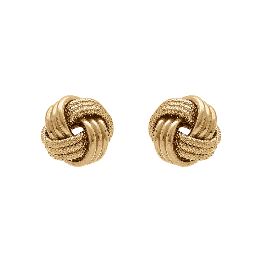 Boucles d\'oreille tige en argent dor� noeur d\'amour 10.5 mm - Vue 1