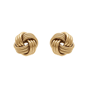Boucles d\'oreille tige en argent doré noeur d\'amour 10.5 mm - Vue 1